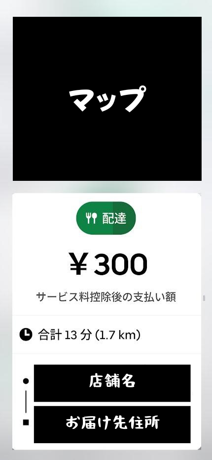 Uber Eats スマホのオファー画面