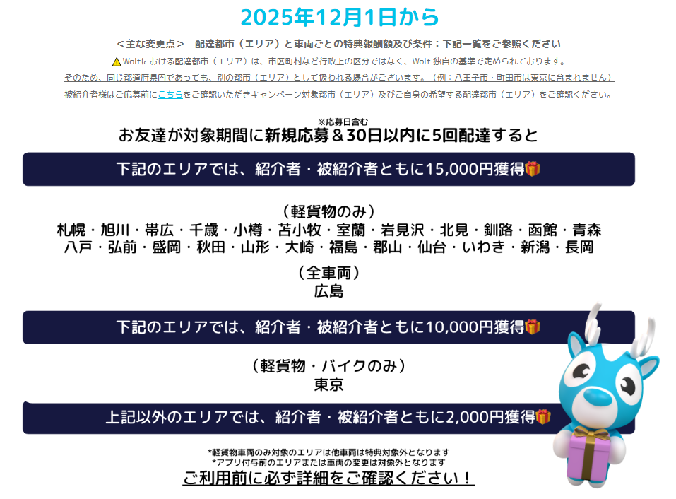 12月1日からのキャンペーン詳細内容