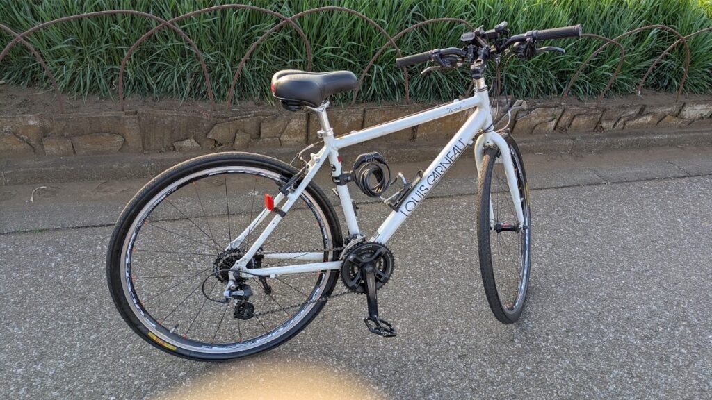 マウンテンバイク寄りにカスタムしたクロスバイクの全体写真